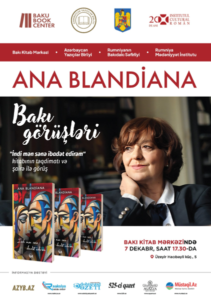 Dünya şöhrətli rumın şairəsi Ana Blandiana Bakıya gələcək